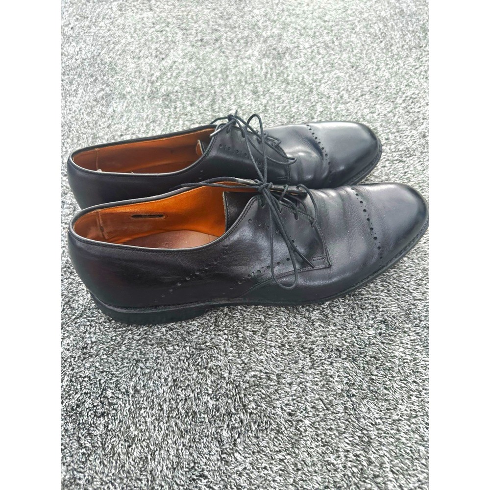 Allen Edmonds Troy Mens 11.5 B Black Leather Cap Toe Derby Dress Shoes USA
